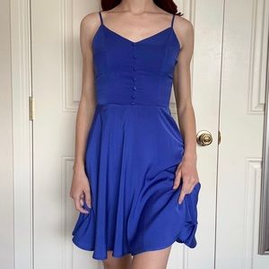 Lulu’s Blue Satin Dress